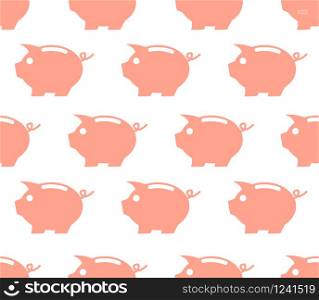 Seamless pattern with piggy bank white background. Seamless pattern with piggy bank