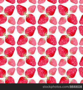 Seamless pattern with red strawberry . Cute background in watercolor. Sweet berry packaging design or wrapping paper. Homemade decoration for jam. Seamless pattern with red strawberry . Cute background in watercolor. Sweet berry packaging design or wrapping paper. Homemade decoration for jam.