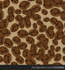 Seamless pattern with roasted coffee beans