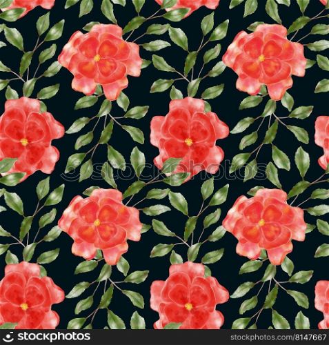 Seamless pattern with rose flowers and leaves. Floral background with roses. Flowers are drawn by hand. Illustration for wallpaper, textiles and stationery. Seamless pattern with rose flowers and leaves. Floral background with roses. Flowers are drawn by hand. Illustration for wallpaper, textiles and stationery.