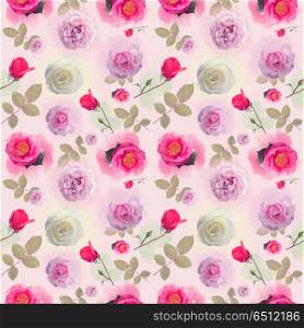 seamless pattern with rose flowers . Endless texture for your design.. seamless pattern with rose flowers