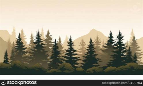 Seamless pattern with silhouettes of trees on background
