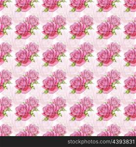 seamless pattern with watercolor roses
