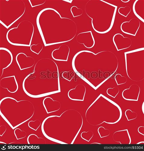 Seamless pattern with white hearts on red. seamless pattern with white hearts on red background.