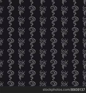 Seamless pattern with white smoke smells. Monochromic seamless pattern with white smoke smells on black backdrop. Vector illustration