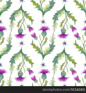 Seamless pattern with wildflowers and leaves on white background. Floral pattern for Wallpaper or fabric. Watercolor illustration. Element of packaging design, invitations, cards, etc.. Seamless pattern with wildflowers and leaves on white background. Floral pattern for Wallpaper or fabric. Watercolor illustration. Element of packaging design, invitations, cards, etc