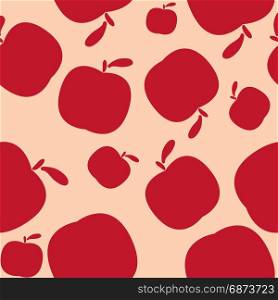 Seamless pink pattern background with apples. Seamless background pattern with apples. illustration.