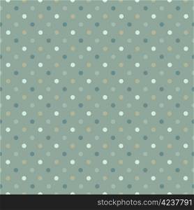 Seamless polka dot pattern in cold green gamut. Vector illustration, EPS8