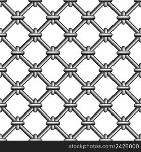 Seamless prison grating with rings, vector metal mesh grating bound with rings, anti-penetration protection