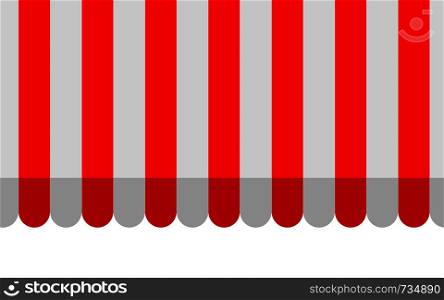 Seamless repeatable pattern red and white striped awning, 3D rendering