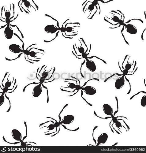 Seamless repeating ant silhouettes pattern