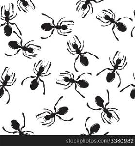 Seamless repeating ant silhouettes pattern