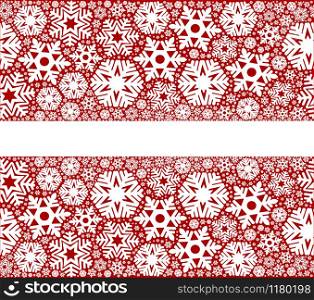 Seamless snowflakes on a silver background. Decoration for christmas and new year design. Seamless snowflakes on a red background. Decoration for christmas design