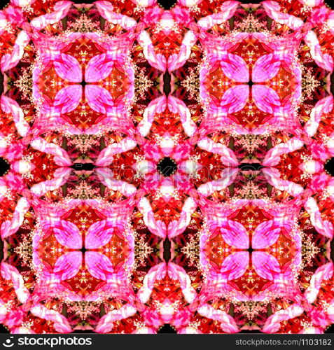 Seamless square flower pattern. Bright pink color. Seamless square background. Bright pink color