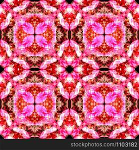 Seamless square flower pattern. Bright pink color. Seamless square background. Bright pink color