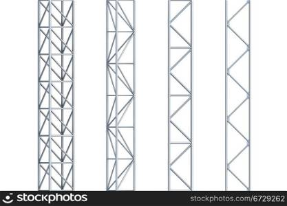 seamless stell girders, isolated 3d render