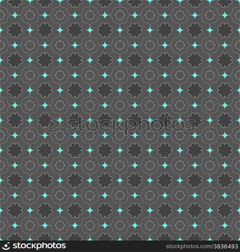 Seamless stylish geometric background. Modern abstract pattern. Flat textured design. Colored dark gray with blue bright pointy squares.