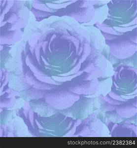 Seamless texture of bright blue roses. Rose seamless pattern