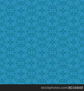 Seamless Texture on Blue. Element for Design. Ornamental Backdrop. Pattern Fill. Ornate Floral Decor for Wallpaper. Traditional Decor on Background. Seamless Texture on Blue