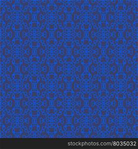 Seamless Texture on Blue. Element for Design. Ornamental Backdrop. Pattern Fill. Ornate Floral Decor for Wallpaper. Traditional Decor on Background. Seamless Texture on Blue. Element for Design
