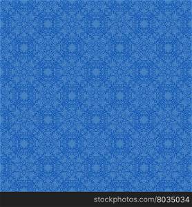 Seamless Texture on Blue. Element for Design. Ornamental Backdrop. Pattern Fill. Ornate Floral Decor for Wallpaper. Traditional Decor on Background. Seamless Texture on Blue. Pattern Fill.