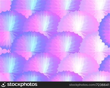 Seamless texture with iridescent flowers. Foil pattern with divorces. Vector background for your creativity. Seamless texture with iridescent flowers. Foil pattern with divorces.
