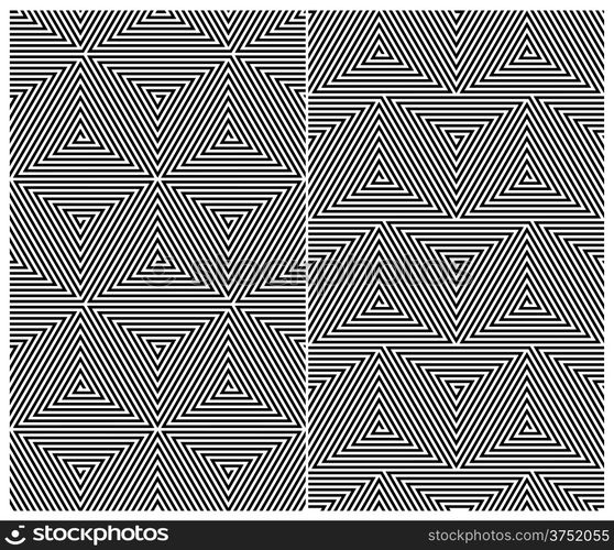 Seamless Triangle Elements Pattern. Rasterized Version