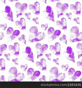 Seamless Valentine&rsquo;s Day pattern. Seamless heart background. Hearts made from many round dots