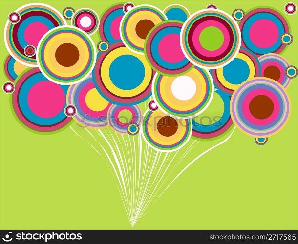 Seamless vector retro pattern with circles
