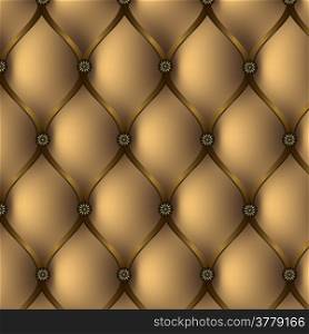 Seamless vector texture leather upholstery sofa. Buttoned brown background