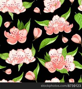 Seamless watercolor floral pattern - pink flowers, green leaves. Perfect for wrappers, wallpapers, postcards, greeting cards, wedding invitations, romantic events.. Seamless watercolor floral pattern - pink flowers, green leaves. Perfect for wrappers, wallpapers, postcards, greeting cards, wedding invitations