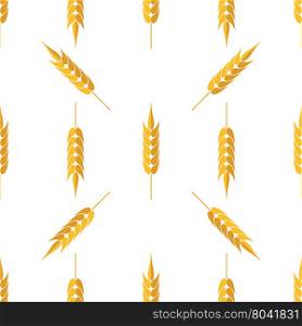 Seamless Wheat Pattern. Set of Ears Isolated on White Background. Seamless Wheat Pattern