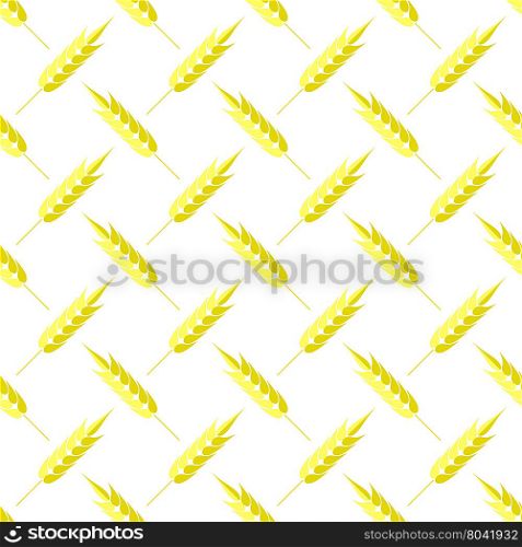 Seamless Wheat Pattern. Set of Ears Isolated on White Background. Seamless Wheat Pattern. Set of Ears