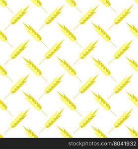 Seamless Wheat Pattern. Set of Ears Isolated on White Background. Seamless Wheat Pattern. Set of Ears