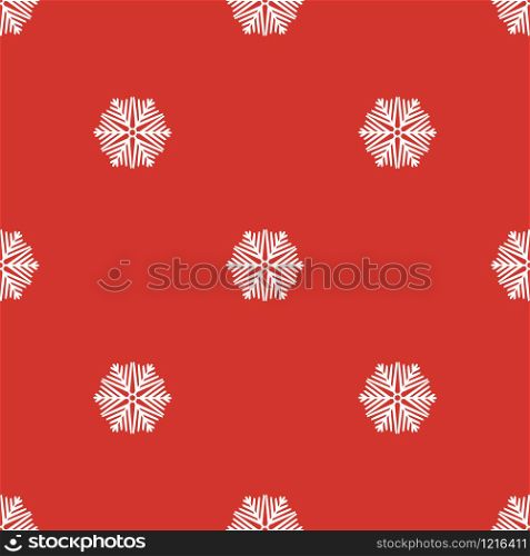Seamless white christmas snowflakes on red background illustration. Seamless white christmas snowflakes