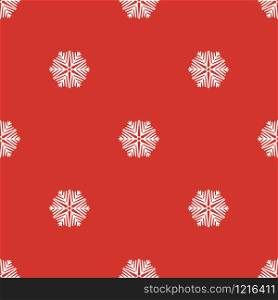 Seamless white christmas snowflakes on red background illustration. Seamless white christmas snowflakes