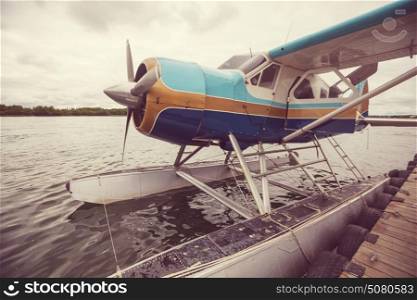 Seaplane in Alaska. Seaplane in Alaska. Summer season.