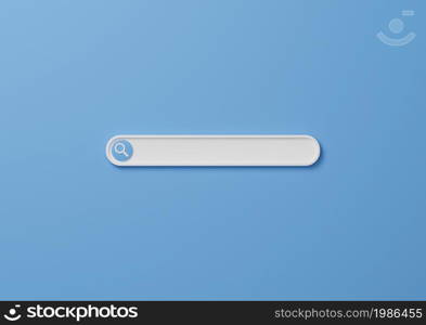 Search bar template for website, 3d render illustration