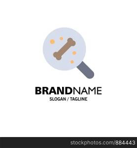 Search, Bone, Science Business Logo Template. Flat Color