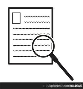 search document icon on white background. file search sign. flat style. archive vector symbol. document with search icon.