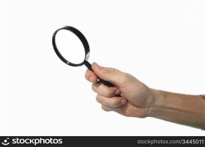 search magnifier hand take in fingers