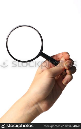 search magnifier hand take in fingers