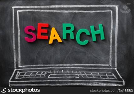 Search - word made of color letters on a blackboard