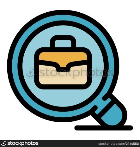 Search work place icon. Outline search work place vector icon color flat isolated. Search work place icon color outline vector