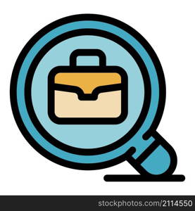 Search work place icon. Outline search work place vector icon color flat isolated. Search work place icon color outline vector