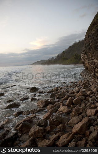 Seascape along Mal Pais coastline in San Jose Costa Rica