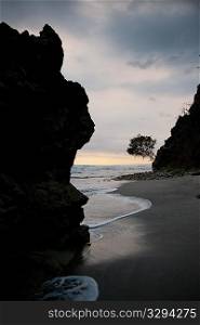 Seascape along Mal Pais coastline in San Jose Costa Rica