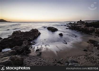 Seascape at sunrise, Monterey Bay area, California, USA