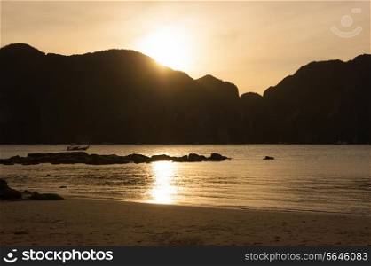 seascape at sunset in Thailand