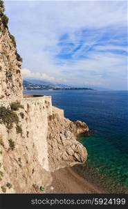 Seascape French Riviera of the coast of Monte Carlo